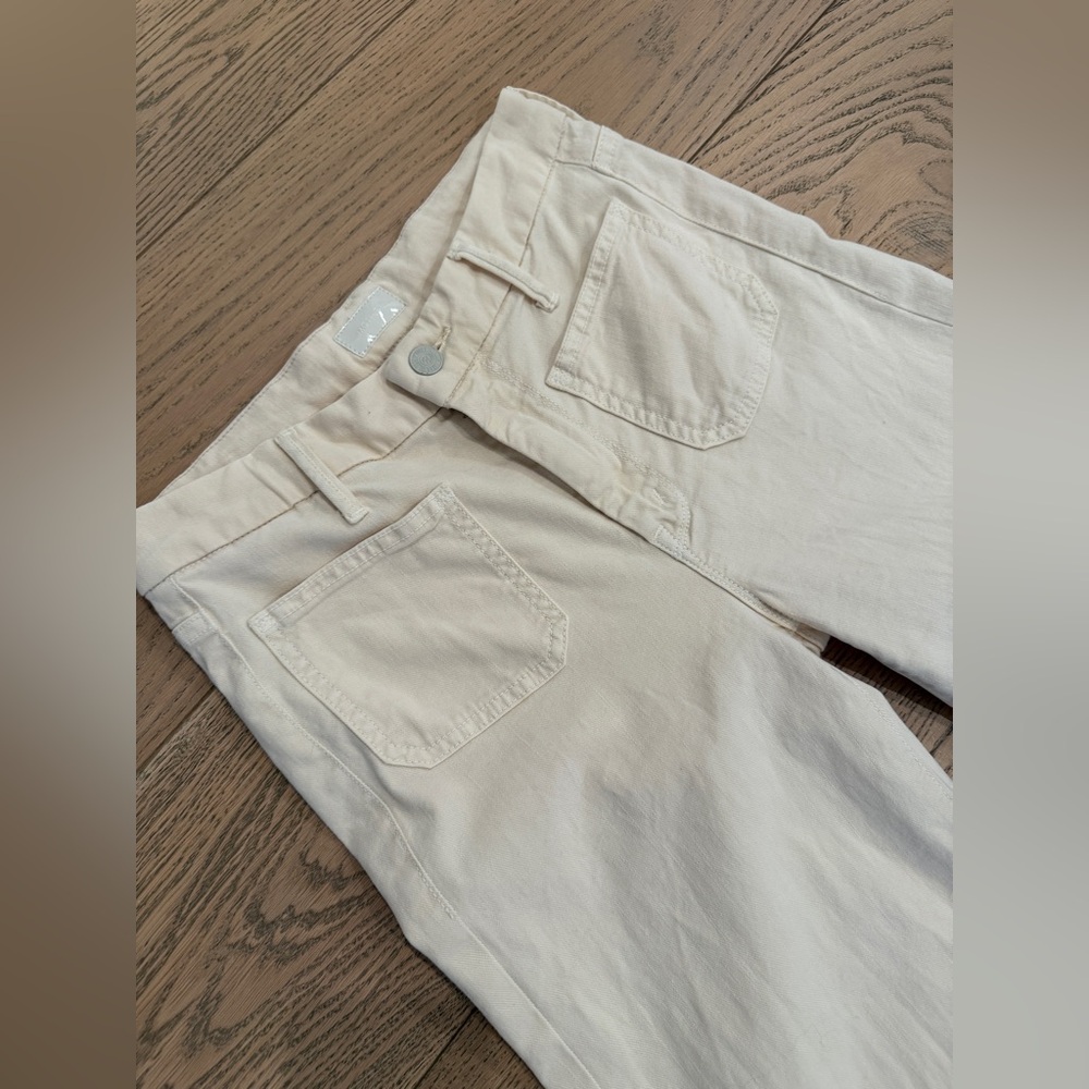 Mother size 25 cream The Patch pocket Wide-Leg Jeans chalk ivory - Picture 3 of 11